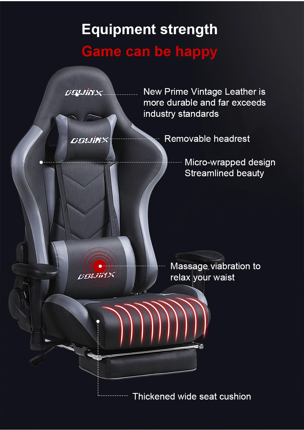 2022 Anji Leisa Luxury High Back Fabric Swivel Ergonomic Silla Gamer Gaming Chairs Racing with Leg Rest